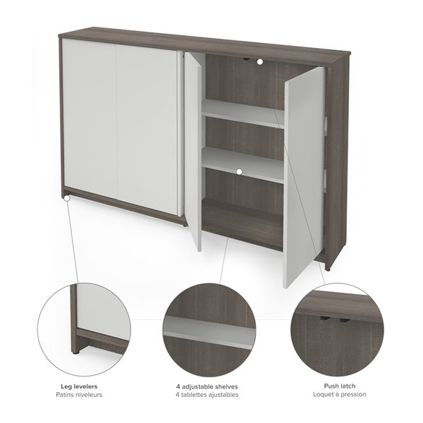 Bestar Krom Corner Storage Cabinet in White