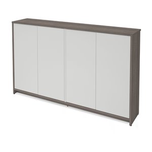 Armoire de rangement Krom de Bestar, 36 po x 60 po, gris écorce/blanc