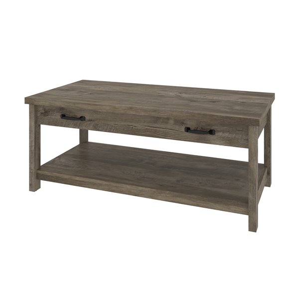 Bestar Isida Coffee Table - 18-in x 43-in - Brown Oak