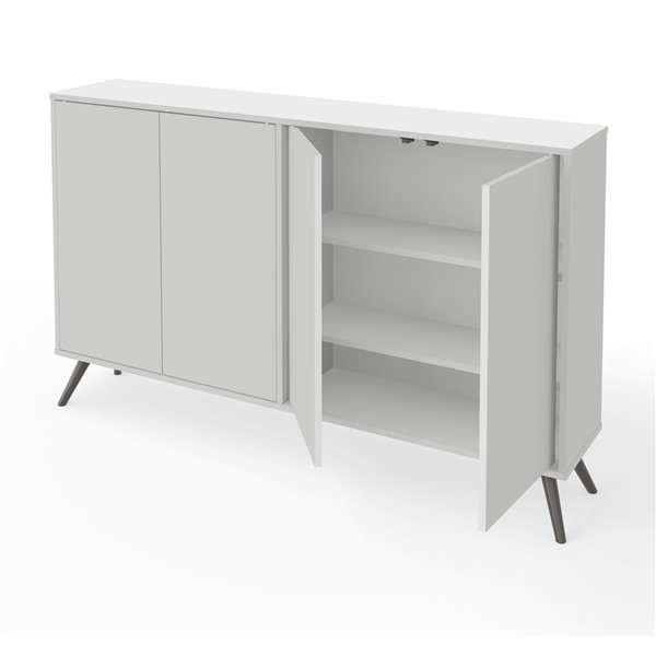 Armoire de rangement autoportante Krom de Bestar 36 po x 60 po en placage de bois blanc