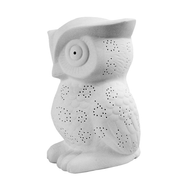 Simple Designs 9.84-in White Porcelain Wise Owl Shaped Animal Light Table Lamp