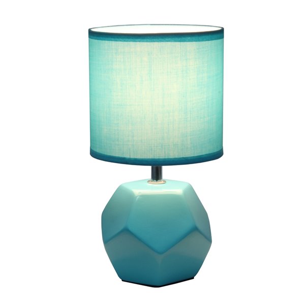 Blue Round Prism Mini Table Lamp, Teal Mini Lamp Shade
