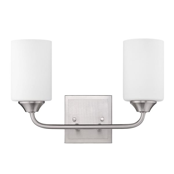 Golden Lighting Ormond Industrial Vanity Light 2Light Pewter/Opal Glass Shade RONA