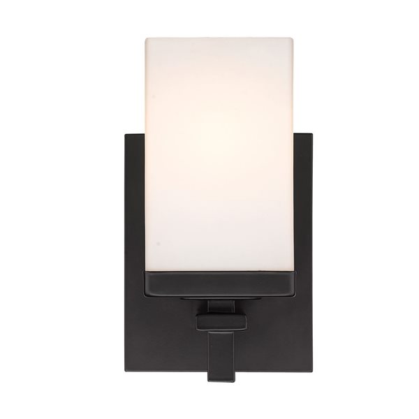 Golden Lighting Maddox Modern/Contemporary Wall Sconce - 1-Light - 7.63-in - Matte Black