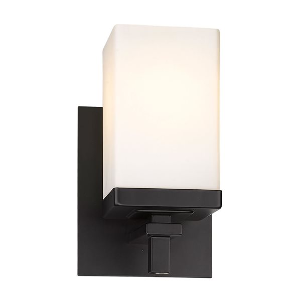 Golden Lighting Maddox Modern/Contemporary Wall Sconce - 1-Light - 7.63-in - Matte Black