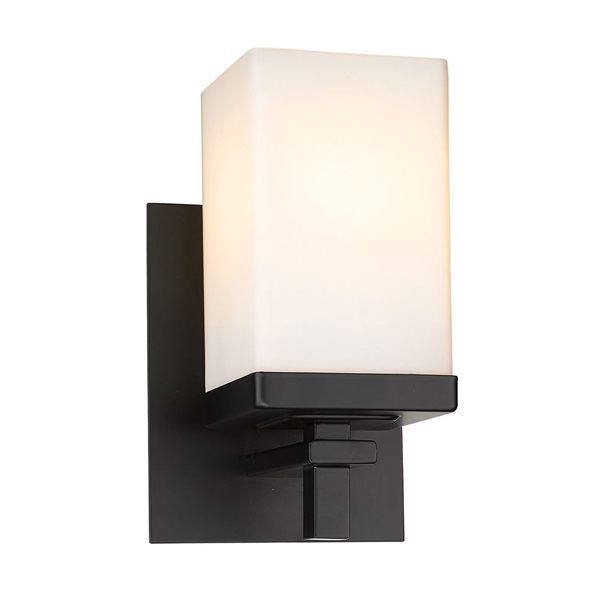 Golden Lighting Maddox Modern/Contemporary Wall Sconce - 1-Light - 7.63-in - Matte Black