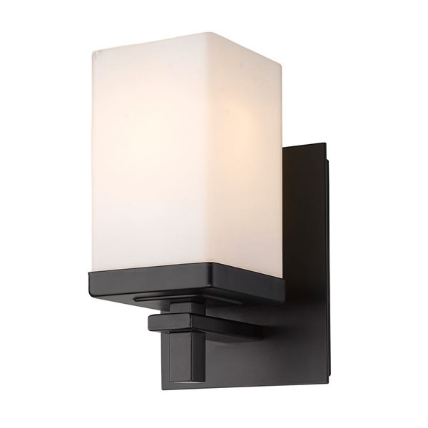 Golden Lighting Maddox Modern/Contemporary Wall Sconce - 1-Light - 7.63-in - Matte Black