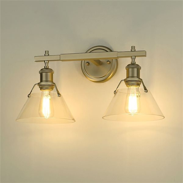 Golden Lighting Orwell Industrial Vanity Light - 2-Light - Brushed Champagne Bronze