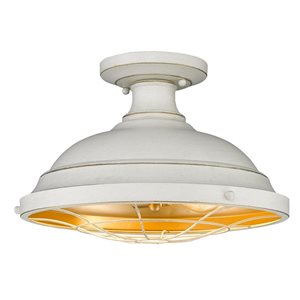 Golden Lighting Bartlett 2-Light Semi Flush Mount - 14-in - French White