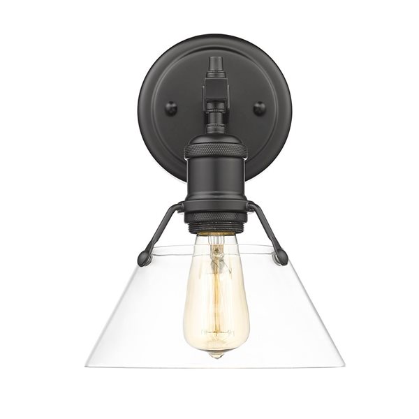 Golden Lighting Orwell Industrial Vanity Light - 1-Light - Matte Black