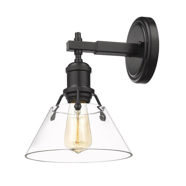 Golden Lighting Orwell Industrial Vanity Light - 1-Light - Matte Black