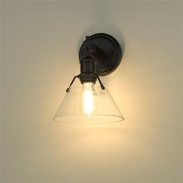 Golden Lighting Orwell Industrial Vanity Light - 1-Light - Matte Black