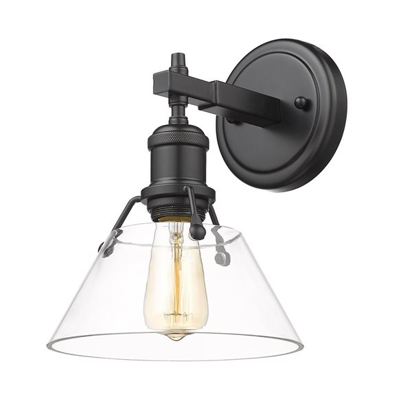 Golden Lighting Orwell Industrial Vanity Light - 1-Light - Matte Black