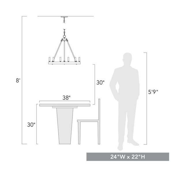 Golden Lighting Alastair 6-Light Traditional Chandelier - Matte Black