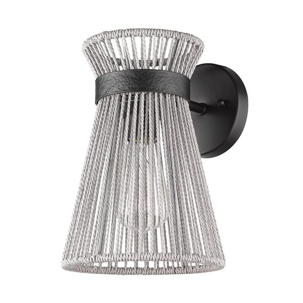 Golden Lighting Avon Wall Sconce - 1-Light - 7.63-in - Matte Black