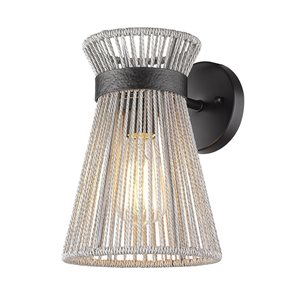 Golden Lighting Avon Wall Sconce - 1-Light - 7.63-in - Matte Black