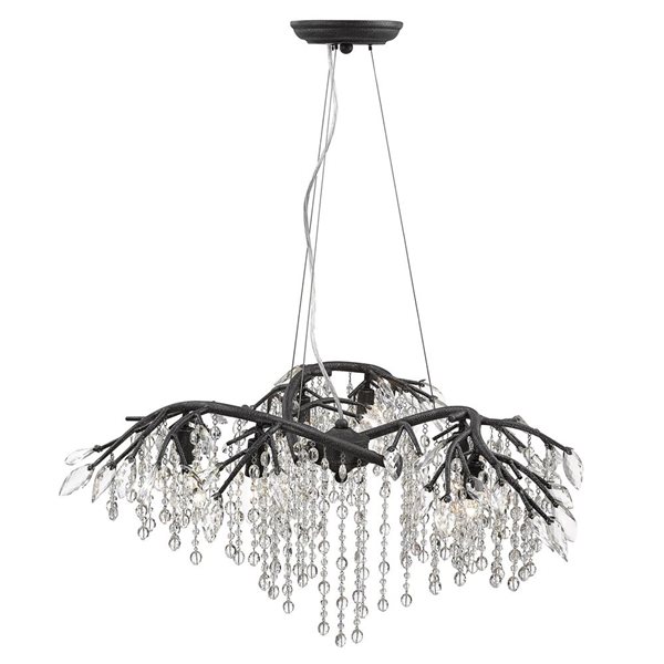 Golden Lighting Autumn Twilight 6-Light Modern/Contemporary Chandelier - Black Iron