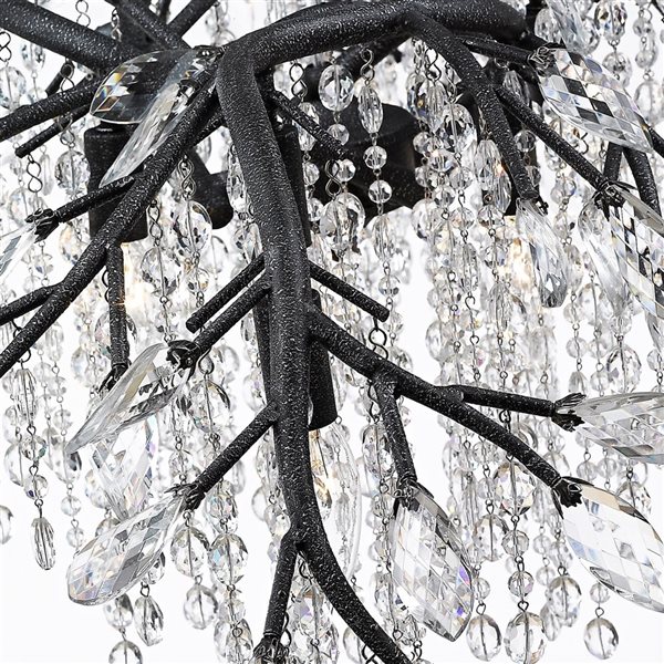 Golden Lighting Autumn Twilight 6-Light Modern/Contemporary Chandelier - Black Iron