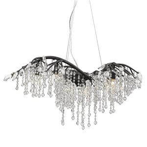 Golden Lighting Autumn Twilight 6-Light Modern/Contemporary Chandelier - Black Iron