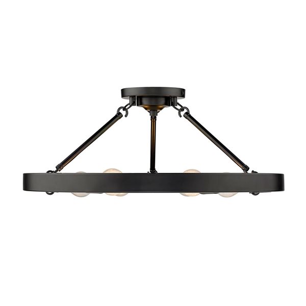 Golden Lighting Castille 6-Light Semi Flush Mount - 24-in - Matte Black