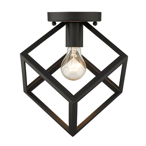 Golden Lighting Cassio Modern/Contemporary Flush Mount Light - 1-Light - 11.25-in - Matte Black