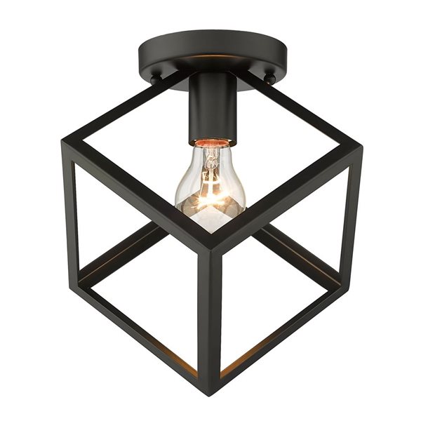 Golden Lighting Cassio Modern/Contemporary Flush Mount Light - 1-Light - 11.25-in - Matte Black