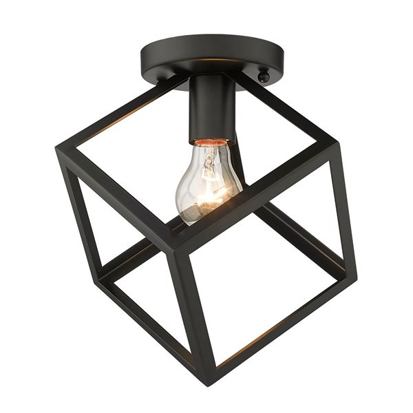 Golden Lighting Cassio Modern/Contemporary Flush Mount Light - 1-Light - 11.25-in - Matte Black