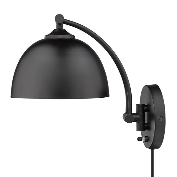 Golden Lighting Rey Industrial Wall Sconce - 1-Light - 7.88-in - Matte Black