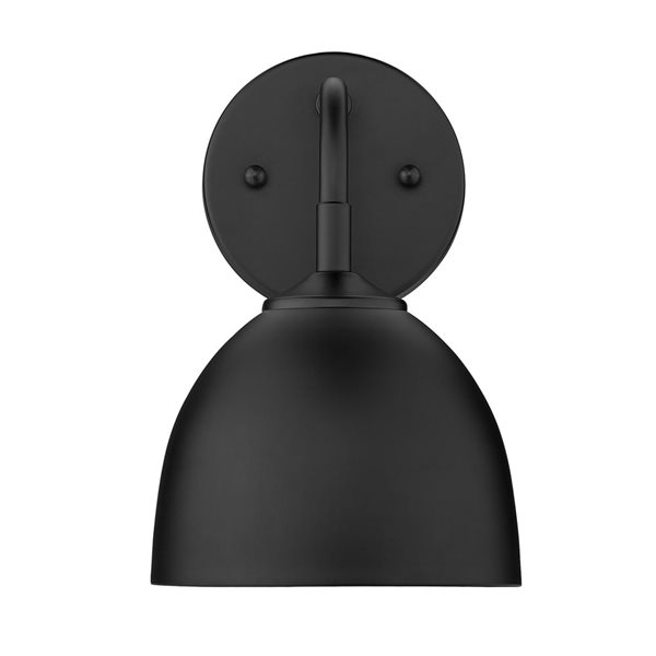 Golden Lighting Zoey Industrial Wall Sconce - 1-Light - 6.38-in - Matte Black