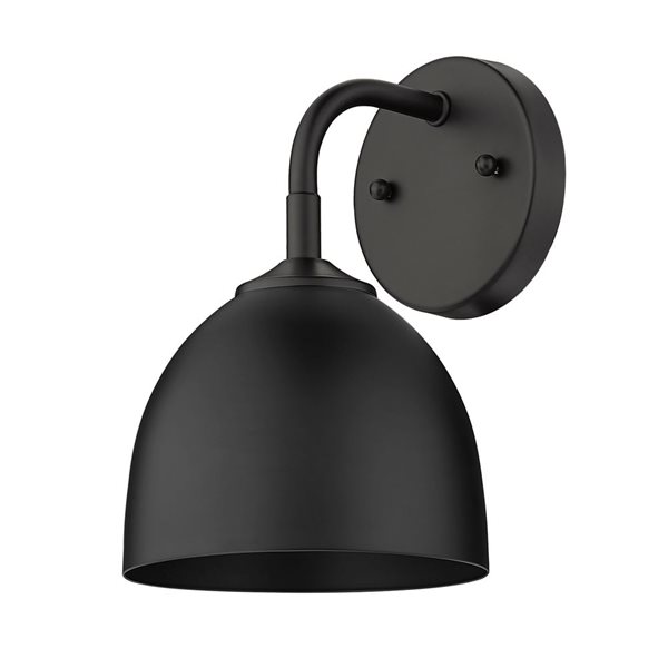 Golden Lighting Zoey Industrial Wall Sconce - 1-Light - 6.38-in - Matte Black