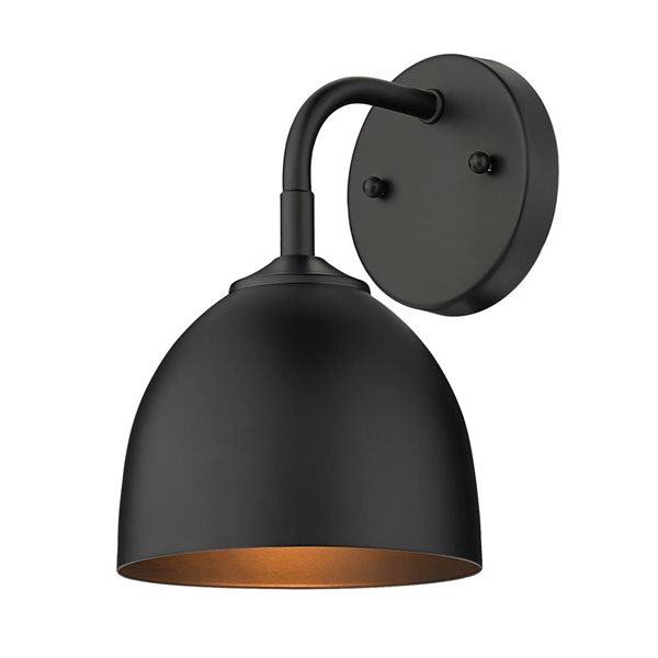 Golden Lighting Zoey Industrial Wall Sconce - 1-Light - 6.38-in - Matte Black