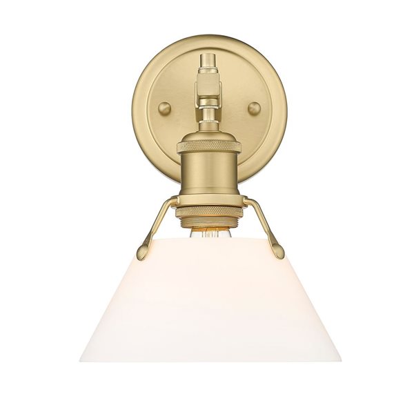 Golden Lighting Orwell Industrial Vanity Light - 1-Light - Brushed Champagne Bronze/Opal Glass