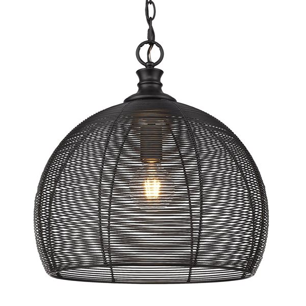 Golden Lighting Calypso Medium Pendant - Glam - Matte Black