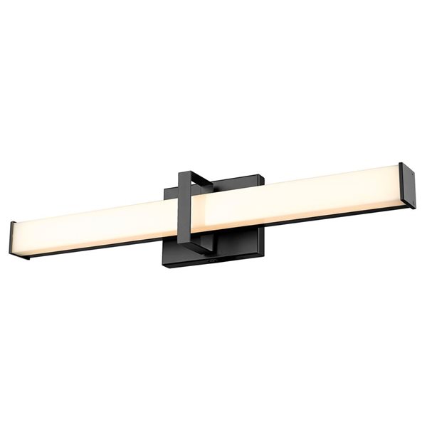 Golden Lighting Elon Modern/Contemporary Vanity Light - 1-Light - Matte Black/Opal Glass