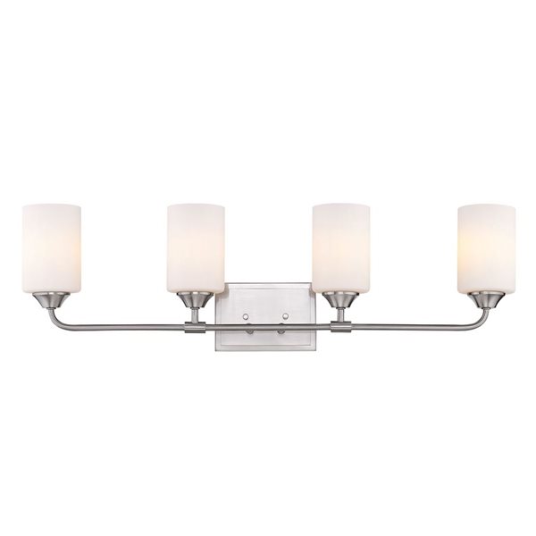 Golden Lighting Ormond Industrial Vanity Light 4Light Pewter/Opal Glass Shade RONA