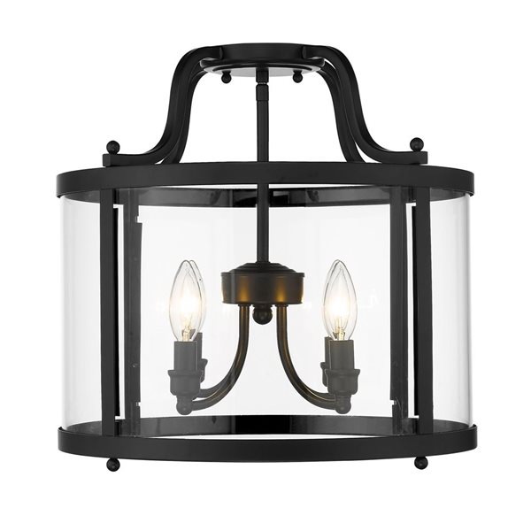 Golden Lighting Payton 4-Light Semi Flush Mount - 16-in - Black