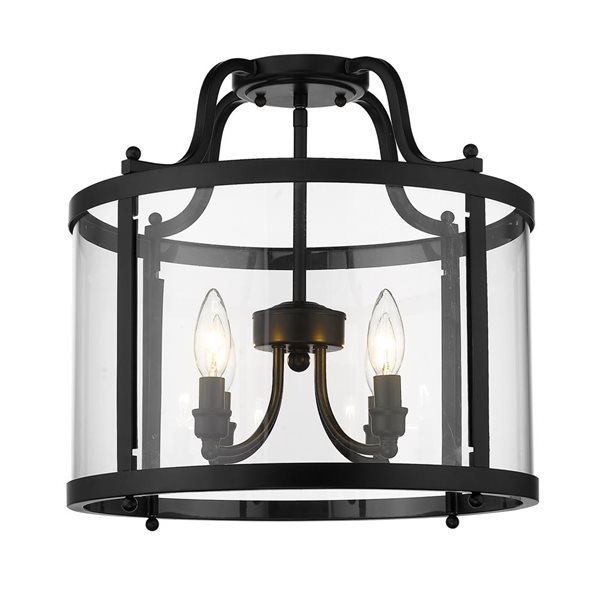 Golden Lighting Payton 4-Light Semi Flush Mount - 16-in - Black