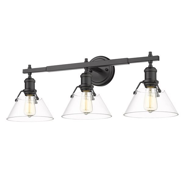 Golden Lighting Orwell Industrial Vanity Light - 3-Light - Matte Black