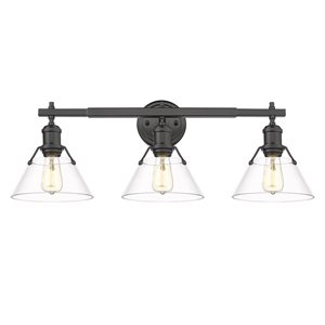 Golden Lighting Orwell Industrial Vanity Light - 3-Light - Matte Black