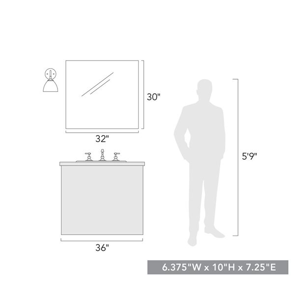 Golden Lighting Zoey Industrial Wall Sconce - 1-Light - 6.38-in - Matte Black/White