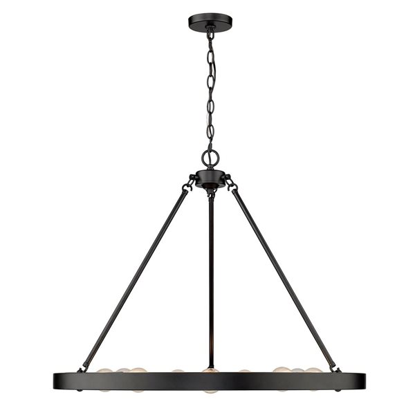 Golden Lighting Castile 9-Light Industrial Chandelier - Matte Black