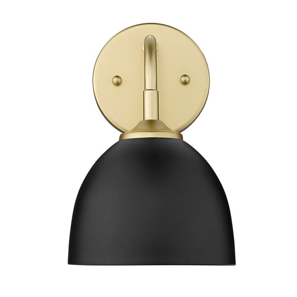 Golden Lighting Zoey Industrial Wall Sconce - 1-Light - 6.38-in - Olympic Gold/Black