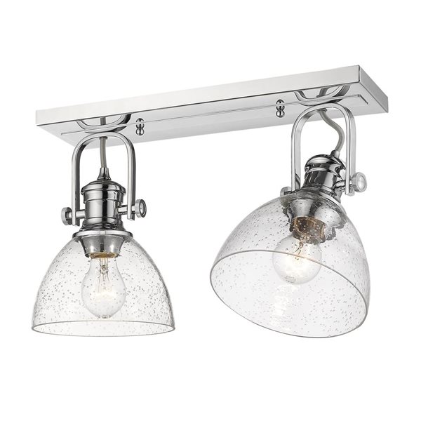 Golden Lighting Hines 2-Light Semi Flush Mount - 25.13-in - Chrome