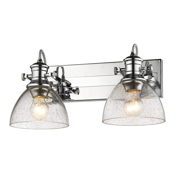 Golden Lighting Hines 2-Light Semi Flush Mount - 25.13-in - Chrome