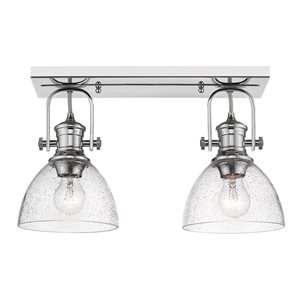 Golden Lighting Hines 2-Light Semi Flush Mount - 25.13-in - Chrome