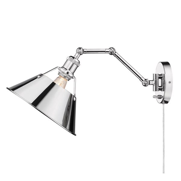 Golden Lighting Orwell Industrial Wall Sconce - 1-Light - 10-in - Chrome