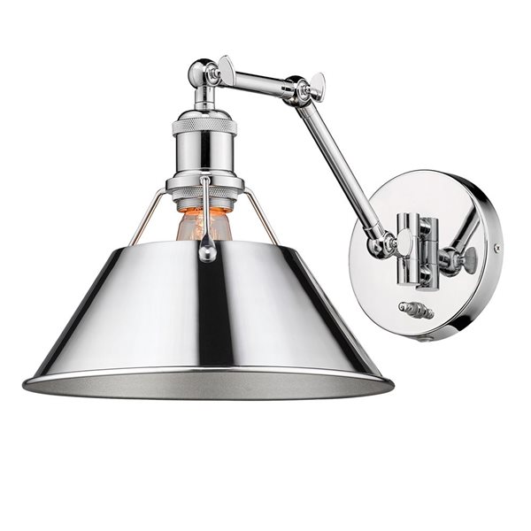 Golden Lighting Orwell Industrial Wall Sconce - 1-Light - 10-in - Chrome