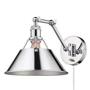 Golden Lighting Orwell Industrial Wall Sconce - 1-Light - 10-in - Chrome