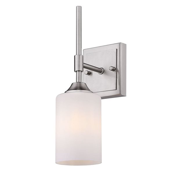Golden Lighting Ormond Industrial Vanity Light 1Light Pewter/Opal Glass Shade RONA