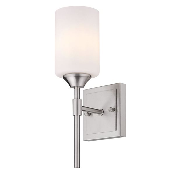 Golden Lighting Ormond Industrial Vanity Light 1Light Pewter/Opal Glass Shade RONA